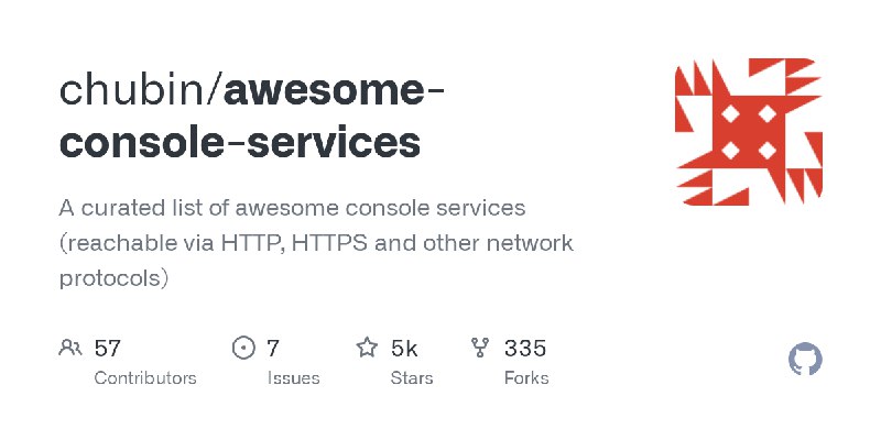 GitHub - chubin/awesome-console-services: A curated list of awesome console services (reachable via HTTP, HTTPS and other network…