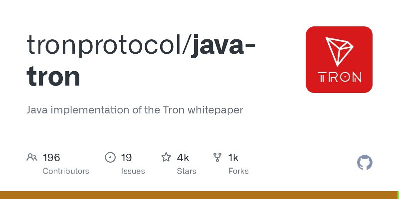 GitHub - tronprotocol/java-tron: Java implementation of the Tron whitepaper