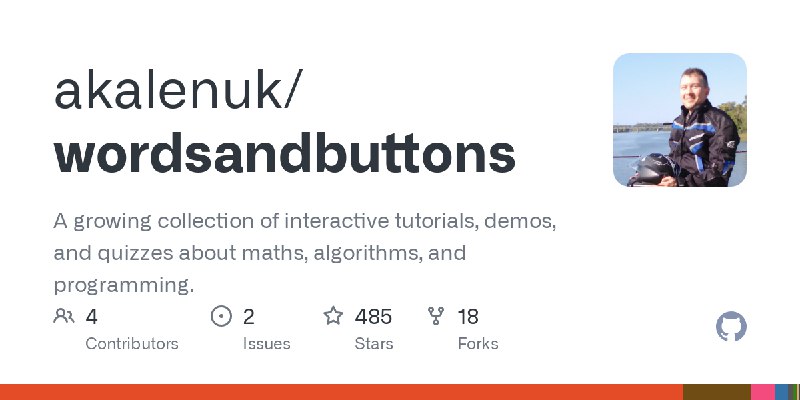 GitHub - akalenuk/wordsandbuttons: A growing collection of interactive tutorials, demos, and quizzes about maths, algorithms, and…