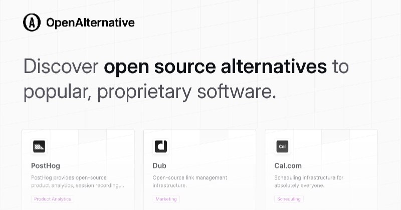 Open Source Alternatives to Popular Software – OpenAlternative