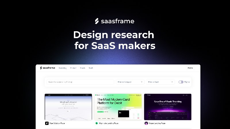 SaaSFrame - Inspiration for SaaS Designers