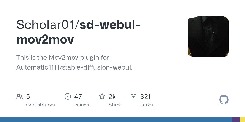 GitHub - Scholar01/sd-webui-mov2mov: This is the Mov2mov plugin for Automatic1111/stable-diffusion-webui.