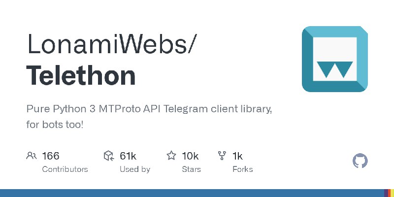 GitHub - LonamiWebs/Telethon: Pure Python 3 MTProto API Telegram client library, for bots too!