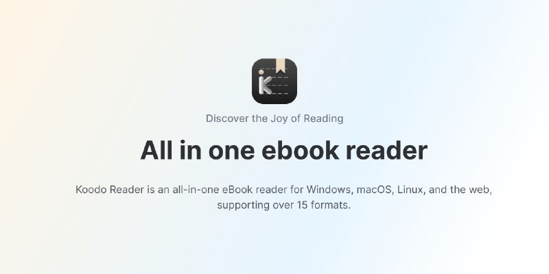 GitHub - koodo-reader/koodo-reader: A modern ebook manager and reader with sync and backup capacities for Windows, macOS, Linux…