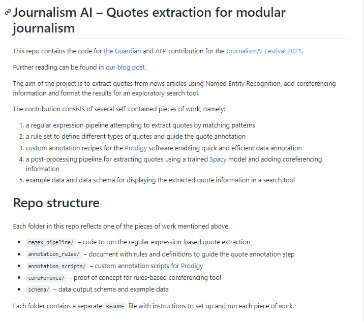 Journalism AI – 模块化新闻引文提取