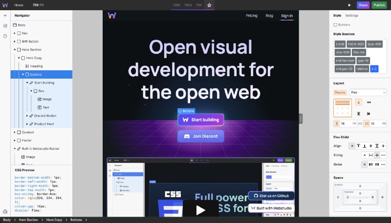 Webstudio Visual Builder