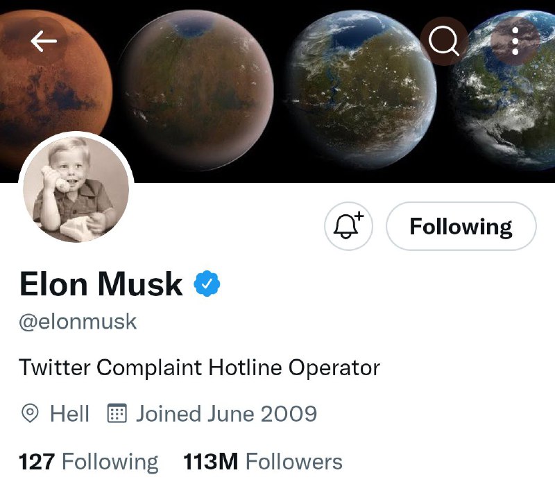 Elon Musk已将他的Twitter简介更改为“Twitter客服专员”