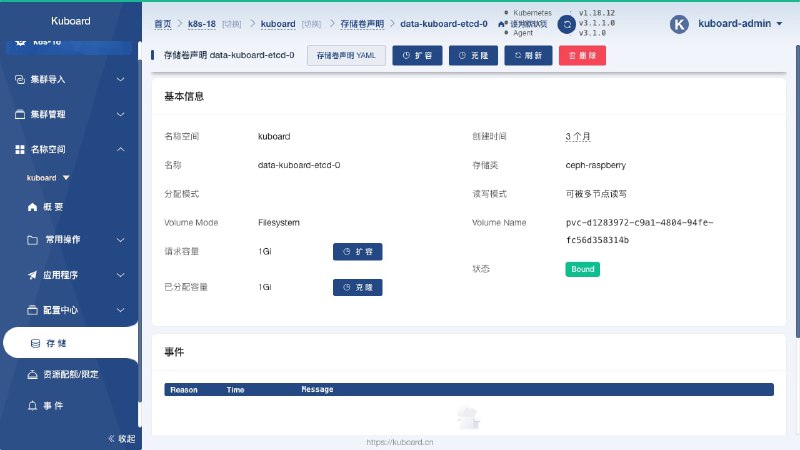 Kuboard，一款专为 #Kubernetes 设计的开源管理界面