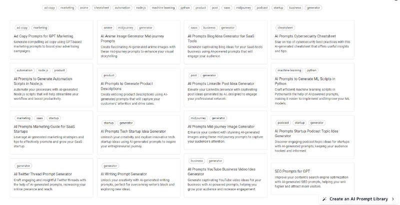 一个很全面的在线AI Prompt生成工具和Prompt库AI Prompt Generators & Prompt Library | #工具