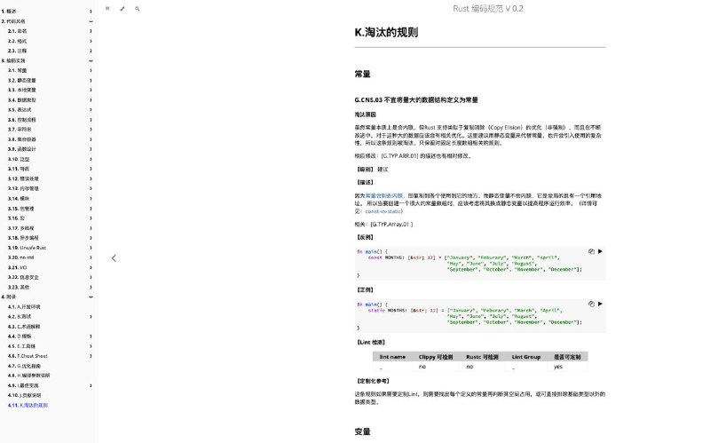 更新一版 《Rust 编码规范》到 v 0.2 ， 欢迎大家持续评审、补充和参考
