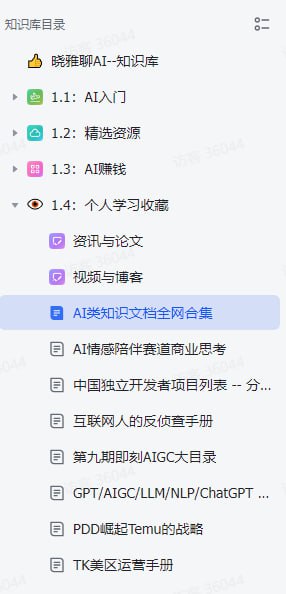 晓雅聊AI | AI类知识文档全网合集晓雅聊AI | AI类知识文档全网合集
