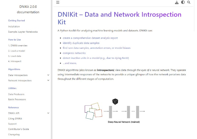 Data and Network Introspection Kit (DNIKit)：用于分析机器学习模型和数据集的 Python 工具包