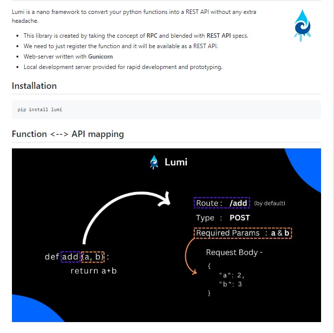 可以将Python函数无痛转为REST API的微框架Lumi | #框架