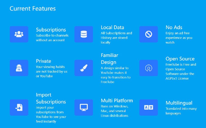FreeTube是一个适用于Windows，Mac和Linux的YouTube客户端，围绕更私密地使用YouTube而构建