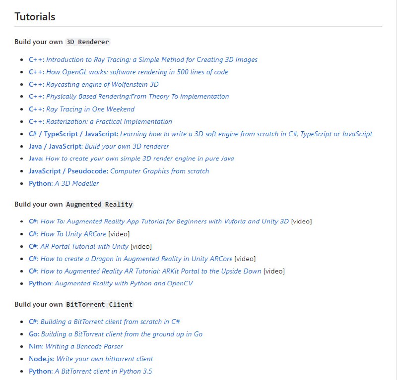 Build your own X：从零创建你想要的技术，掌握编程技能，打造属于你自己的 X