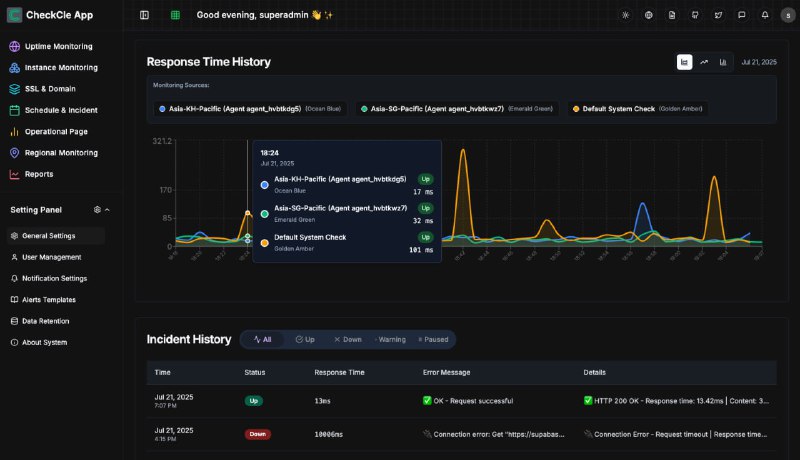 CheckCle：开源自托管的全栈实时监控平台，专为开发者、运维和DevOps设计，助力全面掌控系统与应用性能