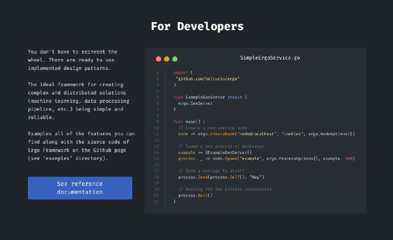 在 Golang 中实现的 Erlang/OTP 模式：Ergo | github在 Golang 中实现的 Erlang/OTP 模式：Ergo | github