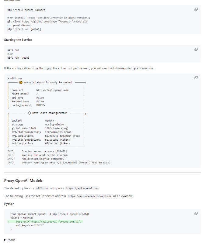 OpenAI-Forward 是为大型语言模型实现的高效转发服务
