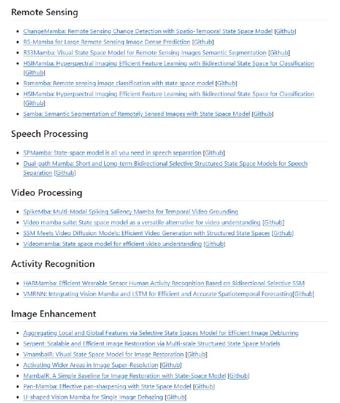 Mamba相关文献资源列表 | Awesome_Mamba | #文献Mamba 架构是深度学习领域的开创性框架，以其选择性状态空间和处理复杂数据结构的效率而闻名
