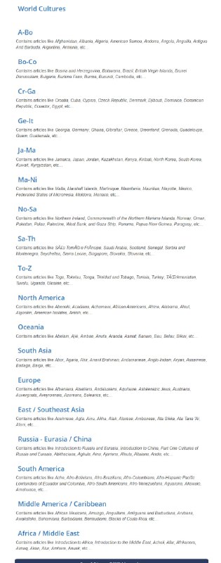 World Culture Encyclopedia 世界百科网站，历史文化经济什么的都有