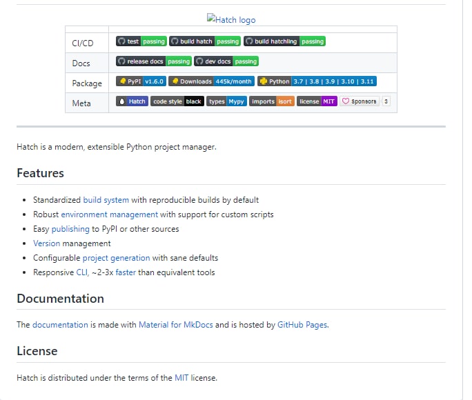 现代可扩展的Python项目管理器 | Hatch
