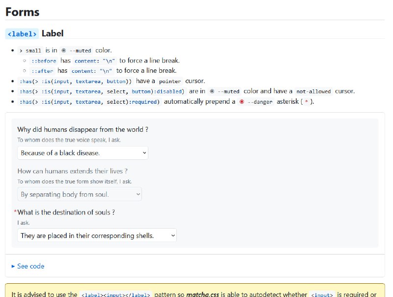 抹茶CSS：一个纯CSS的语义化样式库，用于快速原型设计和简化网页开发流程，无需JavaScript和复杂配置抹茶CSS：一个纯CSS的语义化样式库，用于快速原型设计和简化网页开发流程，无需JavaScript和复杂配置