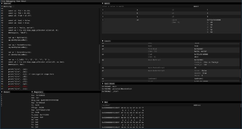 uscope：一款为Linux打造的原生代码图形化调试器和内省工具链，让调试变得轻松又高效 | #Linux支持多种语言（C、Zig等）的数据可视化；提供灵活的配置和扩展性；高效的调试操作，如断点、单步执行等