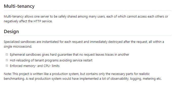 Drogon Sandbox：一个多租户的网络服务沙箱，能够安全地共享服务器给多个用户，每个用户互不影响，保证了服务的独立性和安全性