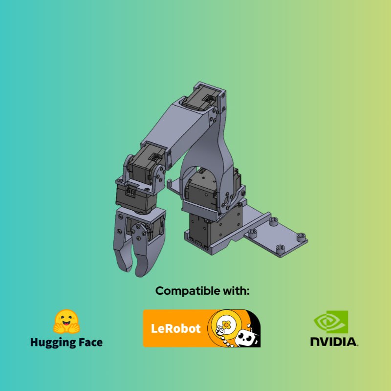 Koch v1.1 Low-Cost Robot Arm: Leader：为机器人爱好者和研究人员提供低成本（不到200美元）、高性能的机械臂解决方案使用高效可靠的Dynamixel XL430和XL330伺服电机，性能卓越；提供完整的构建指南和视频教程，易于上手；支持Hugging Face的LeRobot框架，可快速集成最新机器学习系统Koch v1.1 Low-Cost Robot Arm: Leader：为机器人爱好者和研究人员提供低成本（不到200美元）、高性能的机械臂解决方案使用高效可靠的Dynamixel XL430和XL330伺服电机，性能卓越；提供完整的构建指南和视频教程，易于上手；支持Hugging Face的LeRobot框架，可快速集成最新机器学习系统