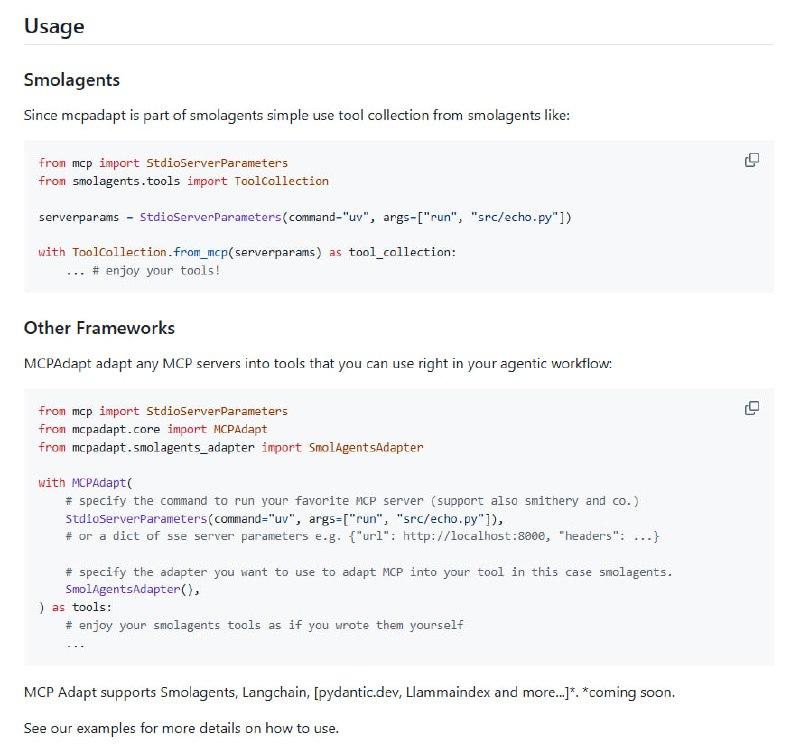 mcpadapt：解锁650+ MCP服务器工具，无缝集成到你喜爱的Agent框架中