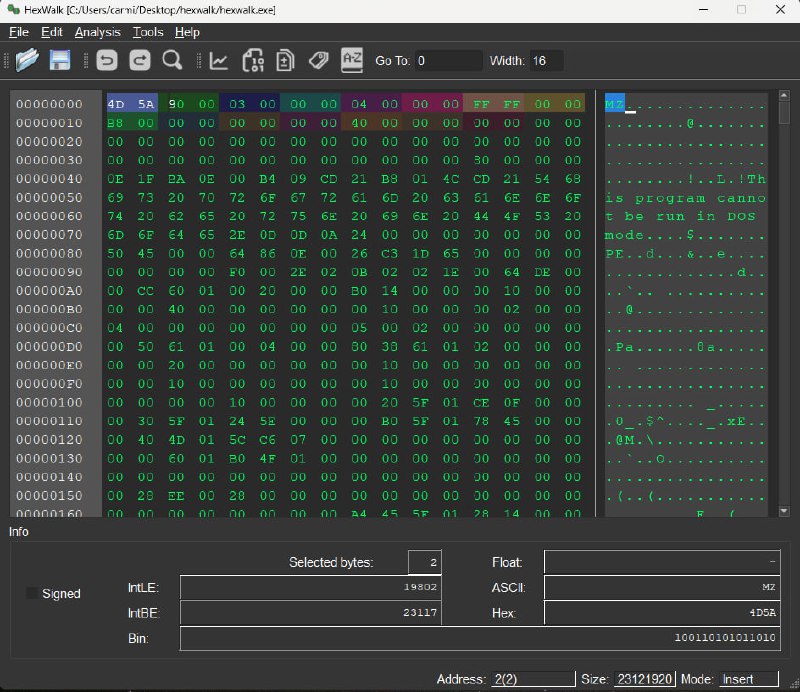HexWalk - Hex Editor/Viewer/Analyzer：支持跨平台的十六进制编辑器、查看器和分析器，支持高级搜索、Binwalk集成、熵分析、字节地图、哈希计算器、二进制/十进制/十六进制转换等HexWalk - Hex Editor/Viewer/Analyzer：支持跨平台的十六进制编辑器、查看器和分析器，支持高级搜索、Binwalk集成、熵分析、字节地图、哈希计算器、二进制/十进制/十六进制转换等