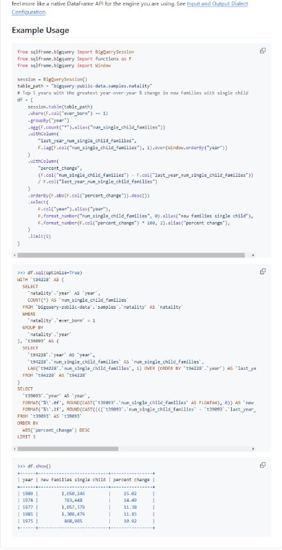 SQLFrame：将PySpark转换为通用数据帧API，无需Spark集群即可直接在数据库引擎上运行数据转换流水线