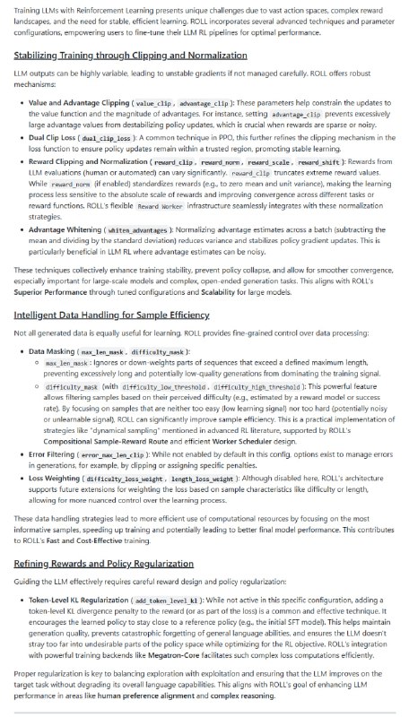 ROLL：阿里巴巴推出的高效强化学习库，专为大规模语言模型训练而设计