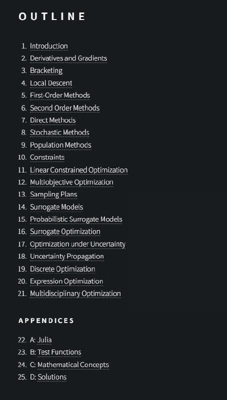 Algorithms for Optimization | #电子书 #算法这本书为优化问题提供了广泛的介绍，特别关注实用算法在工程系统设计中的应用