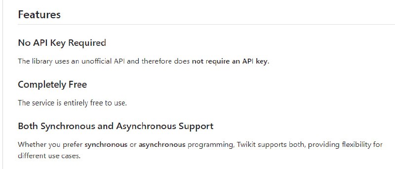 Twikit：无需API密钥的Python Twitter API包装器，允许用户通过Twitter的内部API进行交互和数据访问