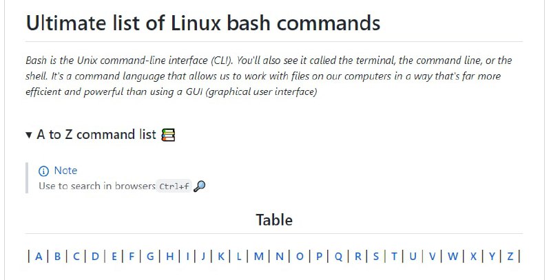 Linux bash命令终极大列表 Github | #Linux