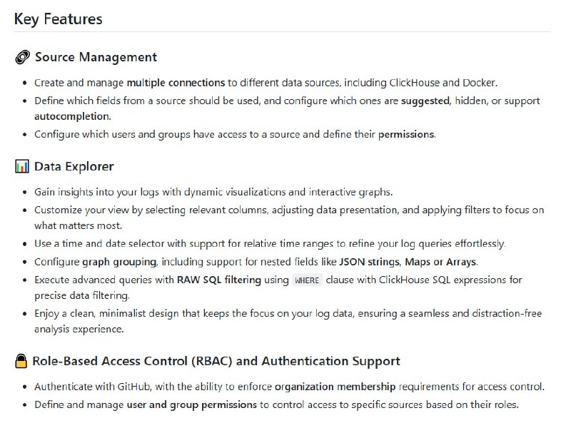 Telescope：一款Web基础的日志查看界面，帮你轻松探索存储在ClickHouse中的日志数据支持ClickHouse和Docker等多种数据源；提供动态可视化和交互式图表，帮助快速洞察日志；支持RAW SQL过滤，精准筛选数据Telescope：一款Web基础的日志查看界面，帮你轻松探索存储在ClickHouse中的日志数据支持ClickHouse和Docker等多种数据源；提供动态可视化和交互式图表，帮助快速洞察日志；支持RAW SQL过滤，精准筛选数据
