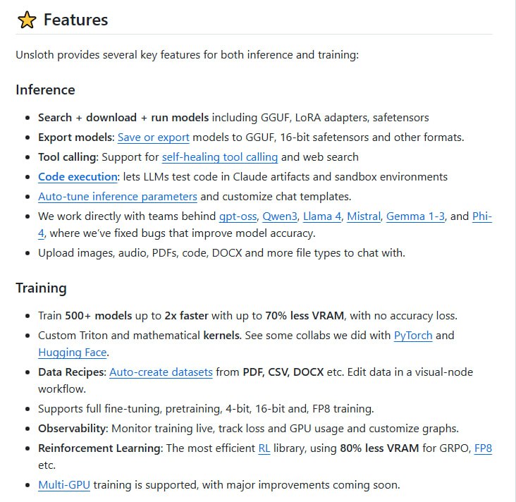 Unsloth Studio开源：一个界面搞定LLM训练和运行 |#工具Unsloth团队推出开源Web UI工具Unsloth Studio，支持在Mac、Windows和Linux上本地训练和运行500+个LLM模型，训练速度提升2倍，显存占用减少70%