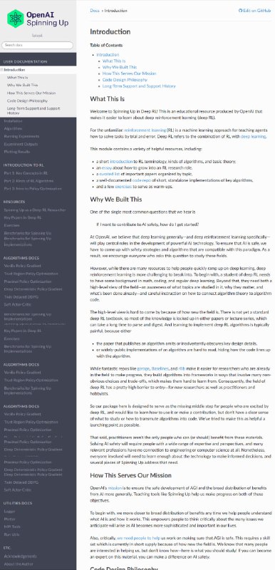 OpenAI出品的的深度强化学习教程强化学习 (RL) 是一种机器学习方法，用于教导agent如何通过反复试验来解决任务