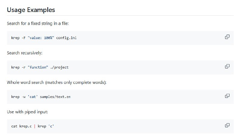 一款超快速文本搜索工具，专为大规模模式匹配设计，能极大提升搜索效率支持多种高级算法，如Boyer-Moore-Horspool、Aho-Corasick等；SIMD加速，性能提升显著，比传统grep快41.5倍；多线程处理，充分利用CPU资源，搜索速度飞快K(r)ep | #工具一款超快速文本搜索工具，专为大规模模式匹配设计，能极大提升搜索效率支持多种高级算法，如Boyer-Moore-Horspool、Aho-Corasick等；SIMD加速，性能提升显著，比传统grep快41.5倍；多线程处理，充分利用CPU资源，搜索速度飞快K(r)ep | #工具
