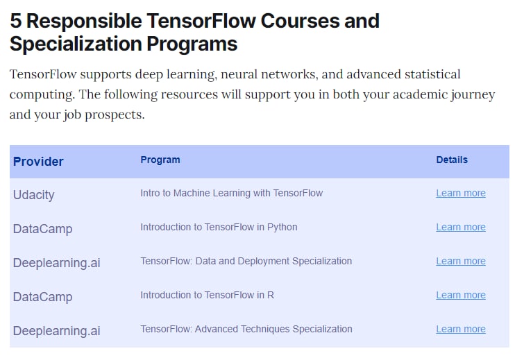 TensorFlow 是一个最先进的开源框架，可简化高级分析应用程序的开发和执行