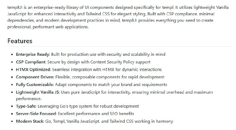 templUI：为企业级开发量身打造的轻量级UI组件库