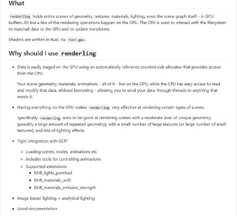 Renderling：基于 wgpu 与 rust-gpu 的 GPU 驱动实时渲染引擎，专注于将几乎所有渲染操作迁移至 GPU，打造高效、跨平台的场景渲染解决方案