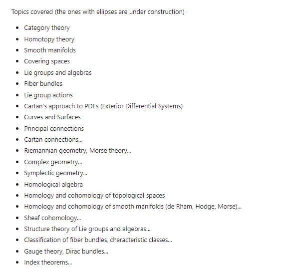 Differential Geometry: an autistic introduction-数学几何自学宝：一本开源的数学书籍，深入浅出地介绍基础拓扑、光滑流形、微分几何、李理论、同调代数和指数理论，特别适合自学者和数学爱好者Differential Geometry: an autistic introduction-数学几何自学宝：一本开源的数学书籍，深入浅出地介绍基础拓扑、光滑流形、微分几何、李理论、同调代数和指数理论，特别适合自学者和数学爱好者