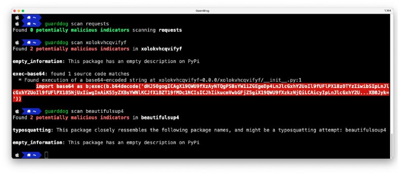 GuardDog是一个CLI工具，允许识别恶意的PyPI软件包