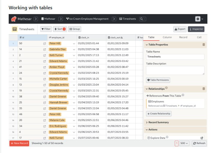 Mathesar：让所有技术水平的用户都能轻松操作Postgres数据库的直观电子表格界面