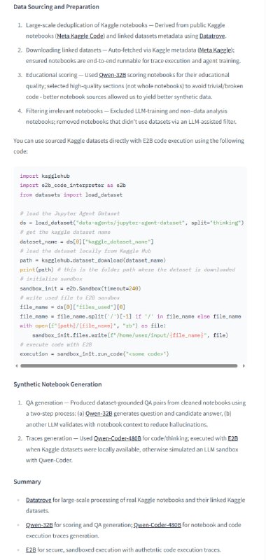 Jupyter Agent Dataset：针对数据分析与代码智能的标杆训练集，基于真实Kaggle笔记本深度加工，助力训练能够理解上下文、执行Python代码并生成逐步推理的智能代理