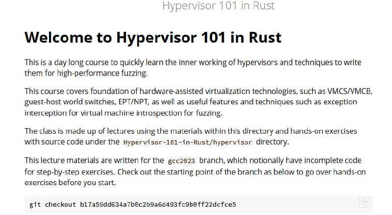 Hypervisor 101 in Rust：一个为期一天的小短课