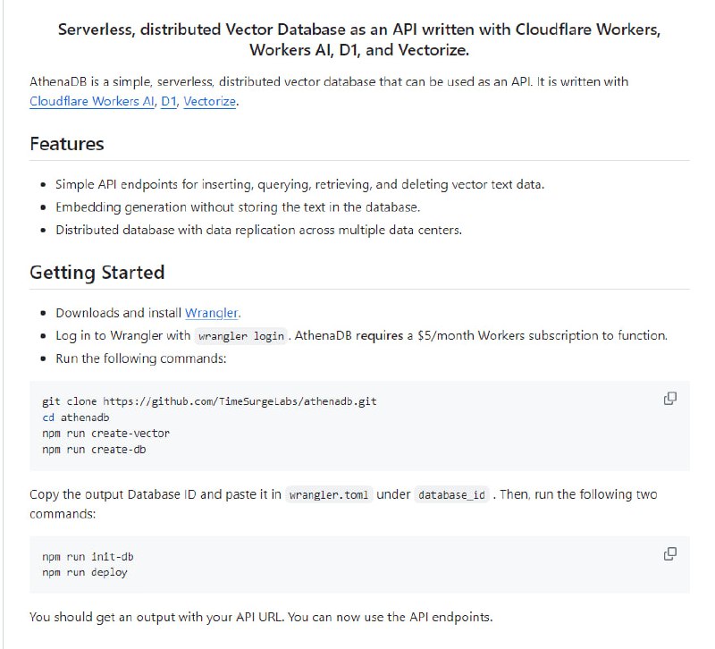 简单、无服务器、分布式的向量数据库，可用作API