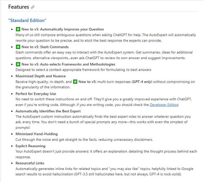 ChatGPT AutoExpert：ChatGPT自定义指令集，旨在提升GPT-4和GPT-3.5-Turbo对话模型的能力，为用户提供准确、充分上下文的信息，以改善学习体验ChatGPT AutoExpert：ChatGPT自定义指令集，旨在提升GPT-4和GPT-3.5-Turbo对话模型的能力，为用户提供准确、充分上下文的信息，以改善学习体验